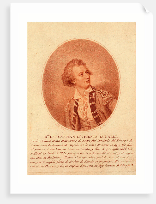 Capitan Dn. Vincente Lunardi. Nesmith, Pinxt.; Burke, Fecit. by Anonymous