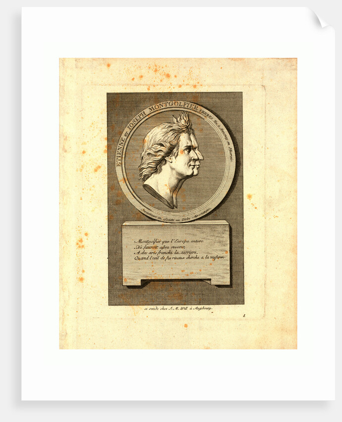 Bust-Length Double Profile Portrait of the Montgolfier Brothers, French Ballonists by Anonymous