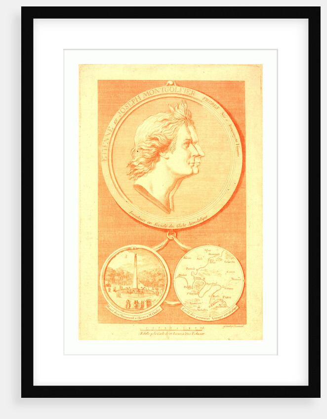 Bust-Length Double Profile of the Montgolfier Brothers, French Balloonists by Anonymous