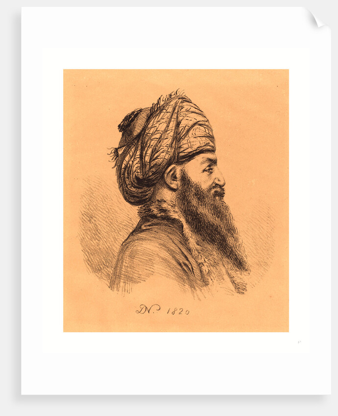 Profile Head of Oriental in Turban by Anonymous