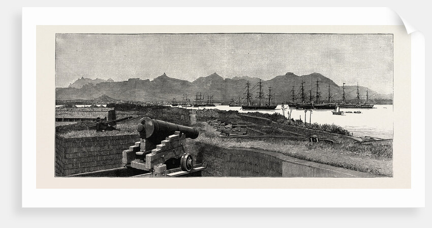 The Harbour of Port Louis, Mauritius, with a Squadron of German Men-of-War at Anchor by Anonymous