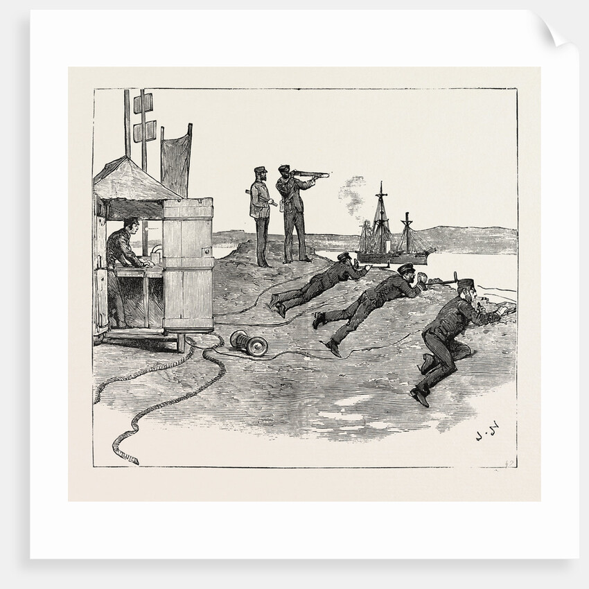 The Particular Service Squadron in Bantry Bay: Firing Mines from the Land. B Signal Box by Anonymous