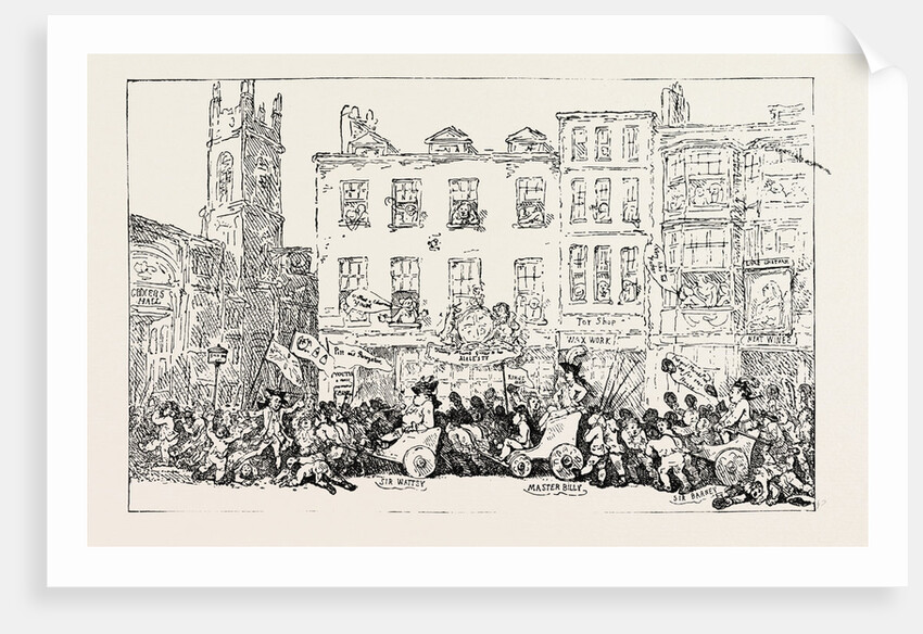 T. Rowlandson: Master Billy's Procession to Grocers' Hall, Parliamentary Elections, Pitt Presented with the Freedom of the City, 1784 by Anonymous