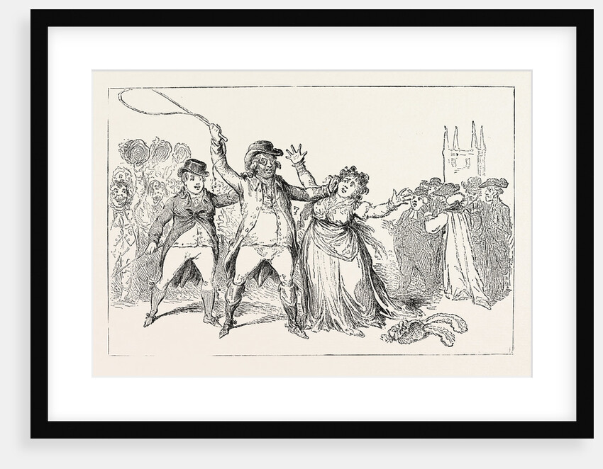 J. Gillray: A Proof of the Refined Feelings of an Amiable Character, Lately a Candidate for an Ancient City (York). A Candidate Assaults a Lady Canvasser Who Has Been Soliciting Votes for the Opposition Candidate by Anonymous