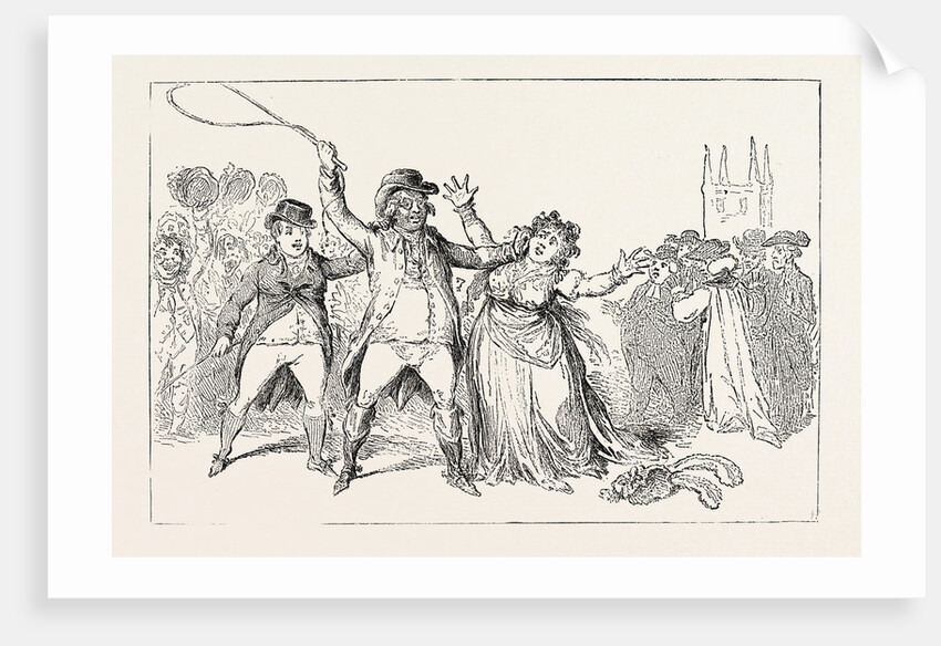 J. Gillray: A Proof of the Refined Feelings of an Amiable Character, Lately a Candidate for an Ancient City (York). A Candidate Assaults a Lady Canvasser Who Has Been Soliciting Votes for the Opposition Candidate by Anonymous