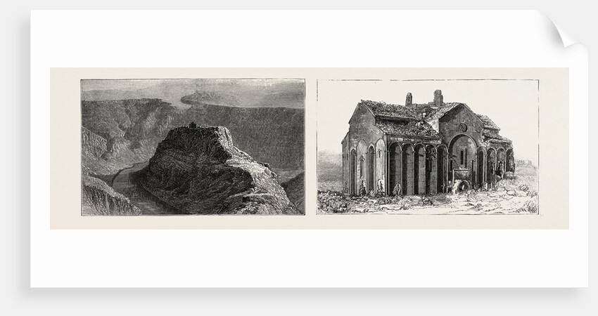 Ruins at Ani, Armenia: Ancient Citadel of Ani in the Plain of the Akhourian River; the Cathedral Church of Ani by Anonymous