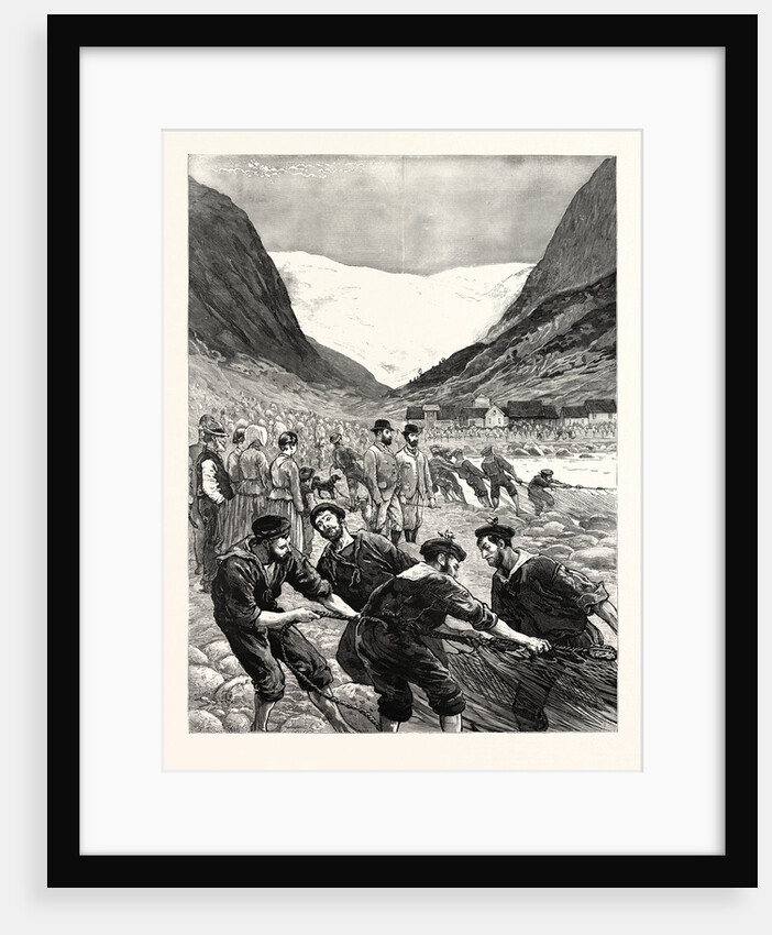 The Visit of the Prince of Wales to Norway: Hauling in the Seine Under the Buarbrae, Sandvenvand, Hardanger by Anonymous