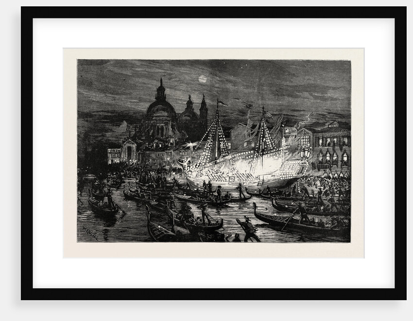 Illumination of the Grand Canal, Venice, in Honour of the Launch of the New Ironclad, Francesco Morosini by Anonymous