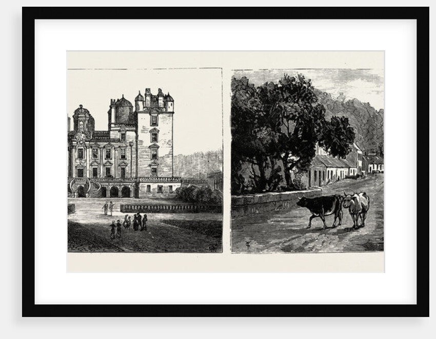 Drumlanrig Castle, North Front; the Village of Carronbridge, Near Drumlanring Castle, Nithsdale, Scotland by Anonymous
