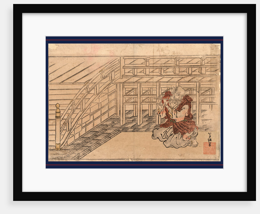 Fuefuki Okina, Old Man Playing a Flute by Anonymous