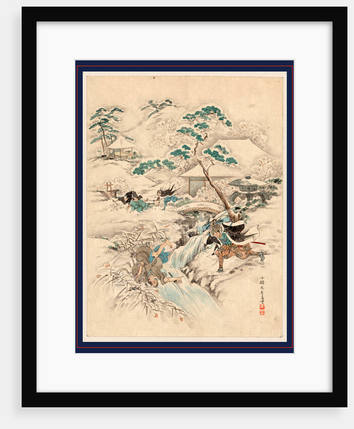 Drawing Shows the Night Attack on Kira Yoshinaka's Home by the 47 Ronin by Anonymous