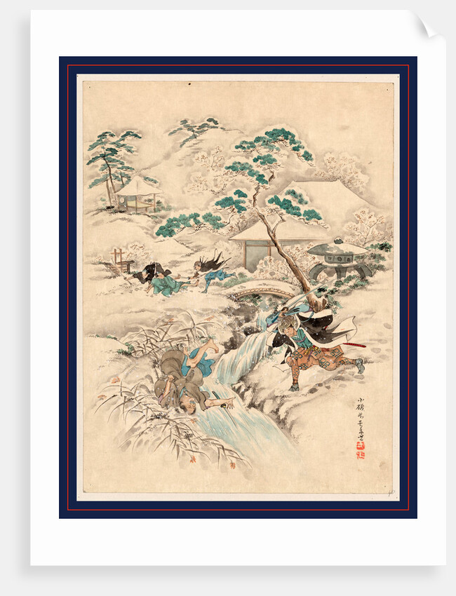 Drawing Shows the Night Attack on Kira Yoshinaka's Home by the 47 Ronin by Anonymous