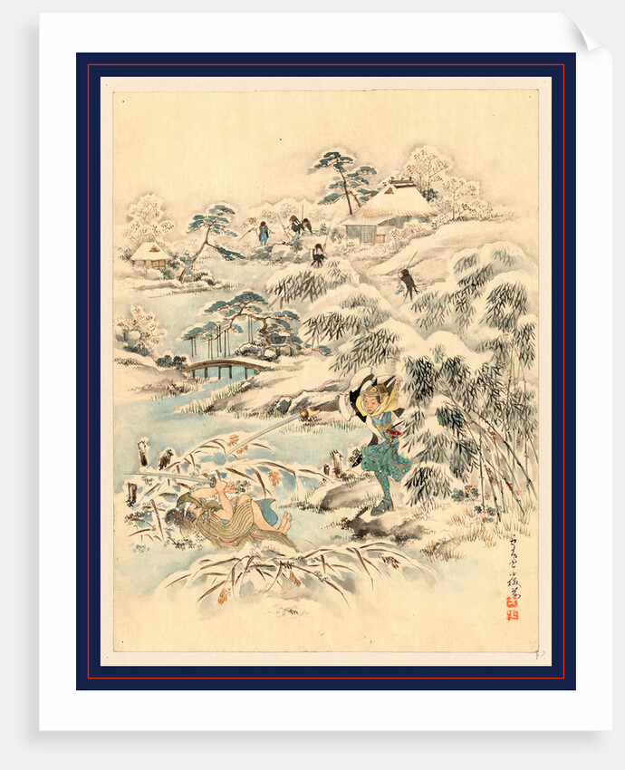 Scene During the Attack on Kira Yoshinaka's Home by the 47 Ronin with the Samurai Searching the Grounds for Kira by Anonymous