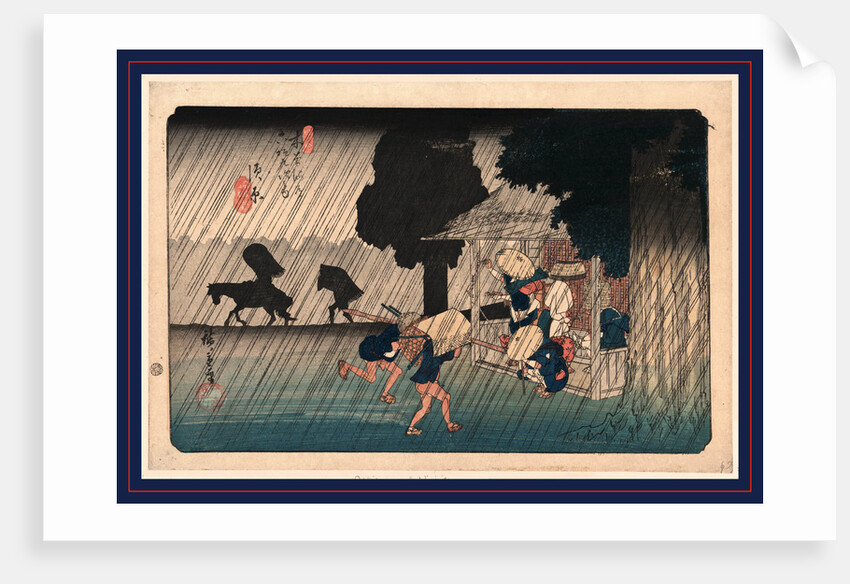 People Caught in a Rain Storm Running for Shelter by Anonymous