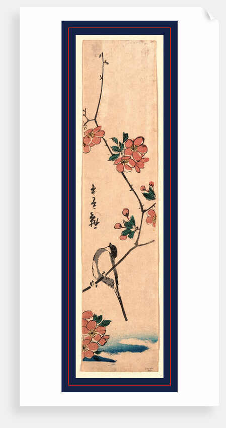 Kaido Ni Shokin, Small Bird on a Branch of Kaidozakura by Anonymous