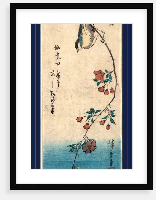 Kaido Ni Shokin, Small Bird on a Branch of Kaidozakura by Anonymous