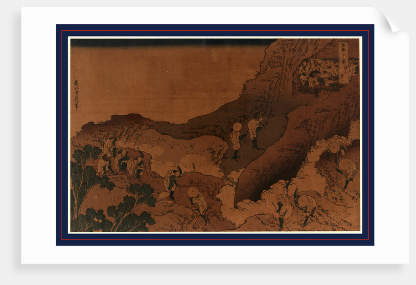 Shonin tozan, Mountain climbing pilgrims by Katsushika Hokusai