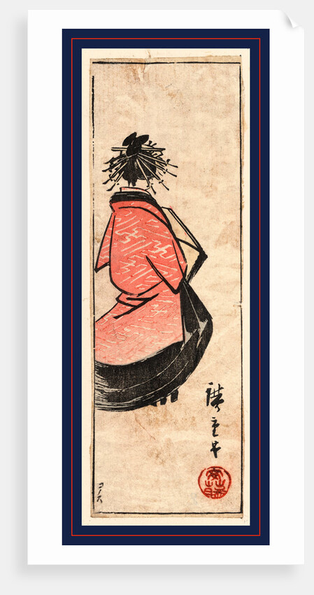 Ushiro muki oiran zu, Oiran high class courtesan by Utagawa Hiroshige