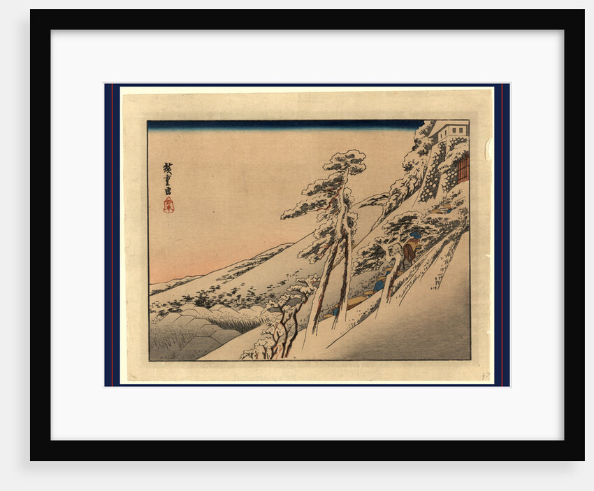 Pilgrims Ascending Snow-Covered Hillside Toward Temple at Summit by Anonymous