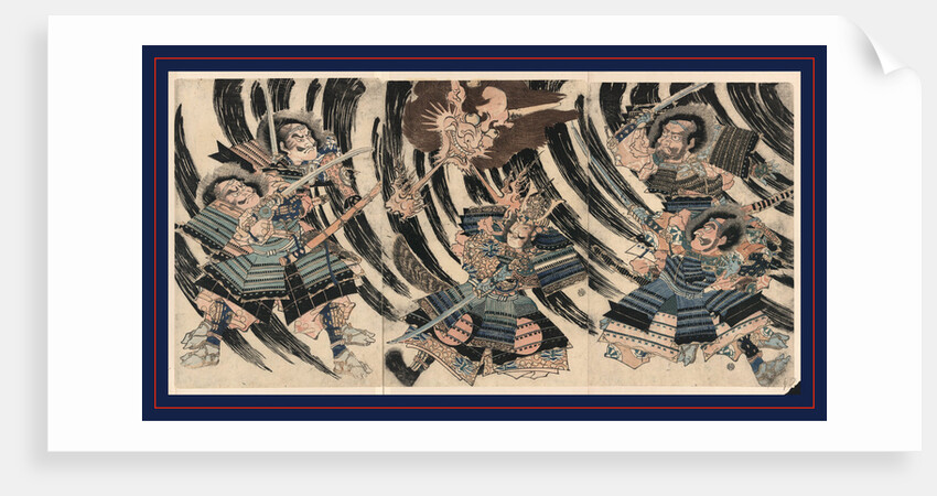 Raiko sitenno to shutendoji no kubi, Minamoto Yorimitsu (Raiko Sitenno) and the head of the demon Shutendoji by Anonymous