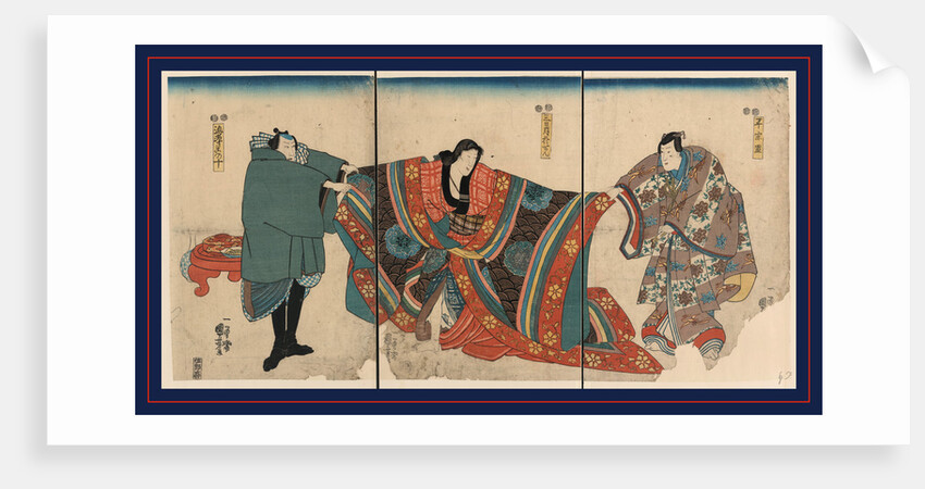 Three Actors in a Line, the One in the Middle is Wearing Oversized Garments, which Are Being Pulled to the Right and Left by the Other Two Actors by Anonymous