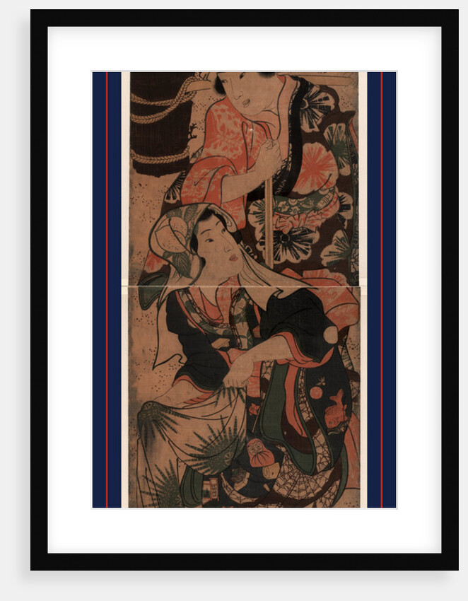Shibakari to Sentaku, Washing Clothes Next to a Woodpile by Anonymous
