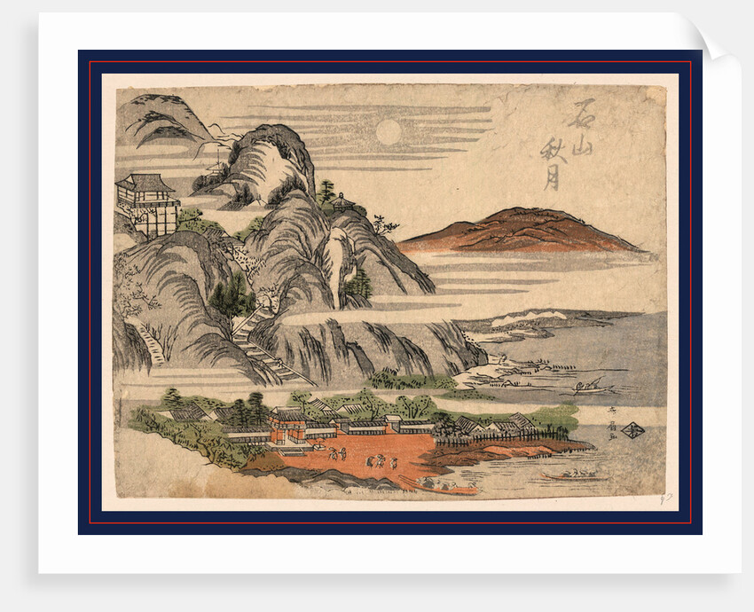 Temple on a Mountain on the Coastline of Ishiyama in the Omi Province by Anonymous