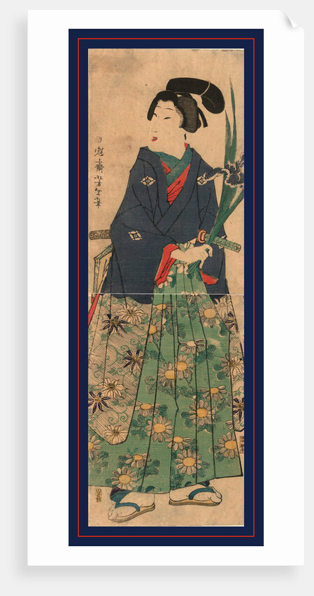 Full-Length Portrait of a Man Holding an Iris. by Anonymous