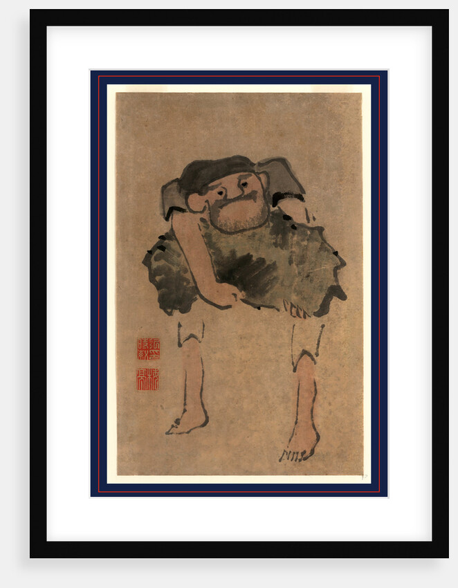 A Man Carrying a Large Object by Anonymous