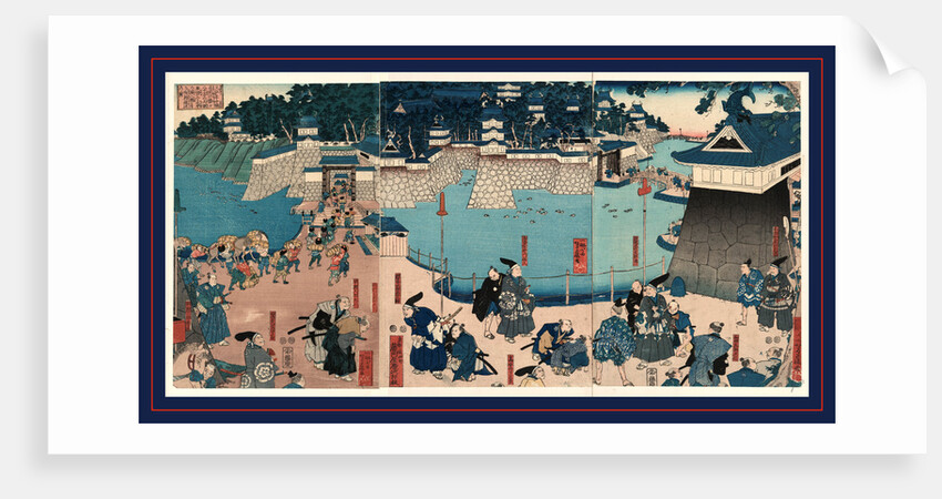 Kusunoki masashige chihayajo rojo no zu, On the road, Kusunoki, Masashi passing by or barricading himself into Chihaya Castle by Utagawa Yoshifuji