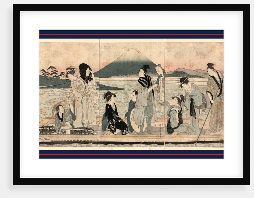 Five Women, Four Men, and a Child in a Ferry by Anonymous