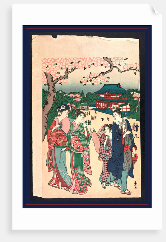 Ueno no hanami, Cherry blossom viewing at Ueno by Katsukawa Shunzan