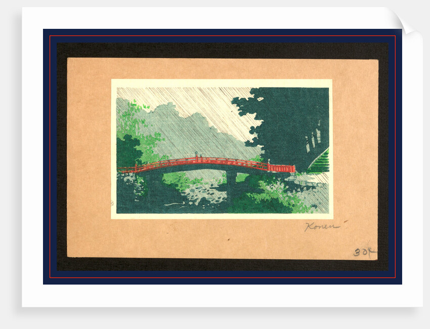 Uchu no sinkyo, Rain over sacred bridge (shinkyo) by Uehara Konen