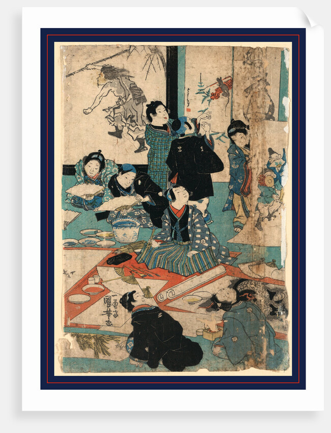 E o narau kodomo tachi, Children in a painting class by Utagawa Kuniyoshi