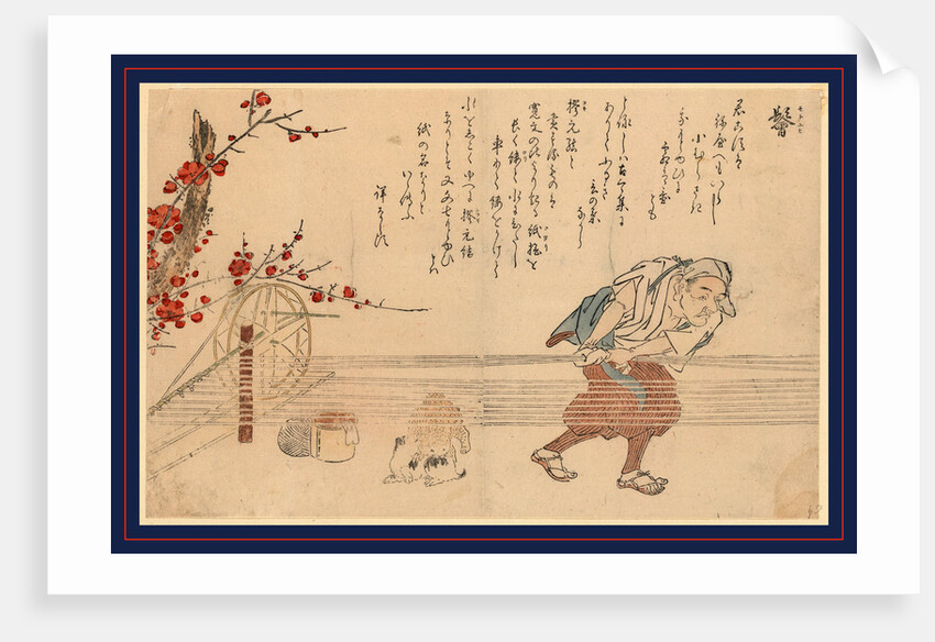 an Old Man Working with Strands of Yarn by Anonymous