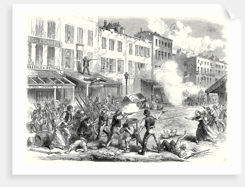 The Riots in New York: Conflict Between the Military and the Rioters in First-Avenue 15 August 1863 by Anonymous