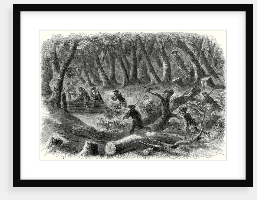 The Civil War in America: Carolinian Pickets Flying Before the Advance of the Federal Troops on Fairfax 17 August 1861 by Anonymous