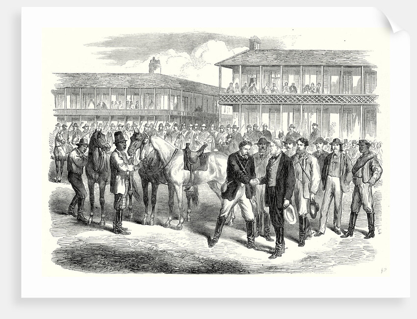 End of the American Civil War the Last Days of the Confederate Government Mr. Jefferson Davis Bidding Farewell to His Escort Two Days Before His Capture 22 July 1865 by Anonymous