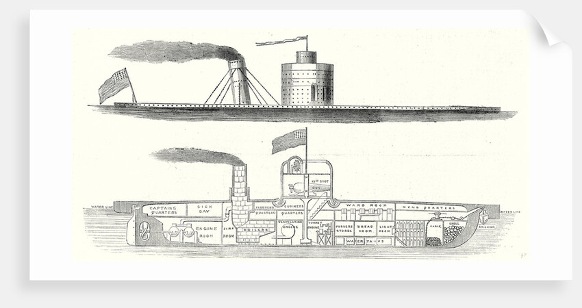 The Civil War in America the U.S. Gun-Boat Weehawken One of the Nine Ironclads Engaged in the Bombardment of Charleston 2 May 1863 by Anonymous