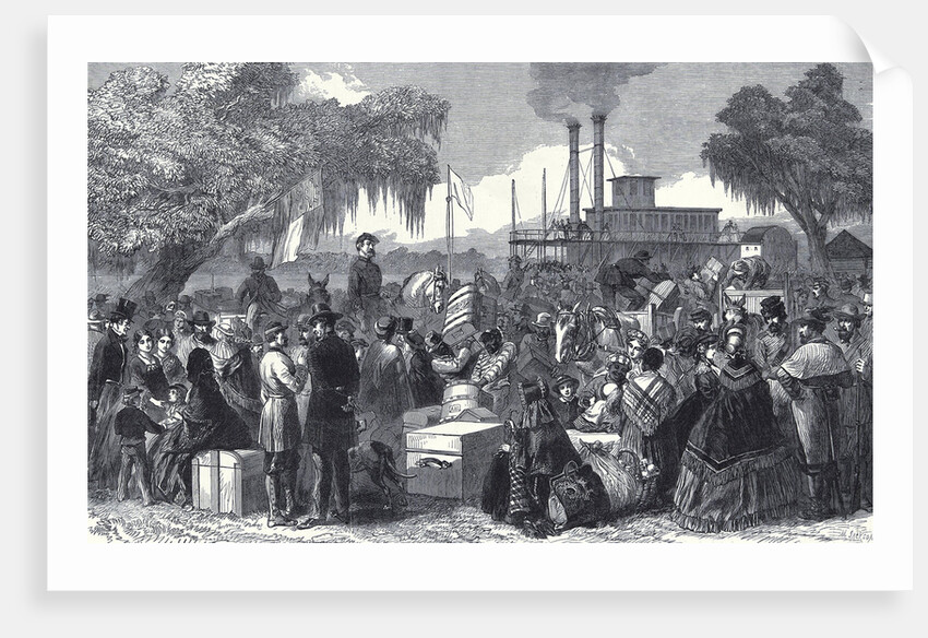 The American Civil War: Arrival of a Federal Steamer with Flag of Truce at Madisonville Lake Portchartrain 11 April 1863 by Anonymous