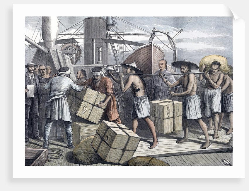 Taking in Cargo at Singapore in 1873 by Anonymous