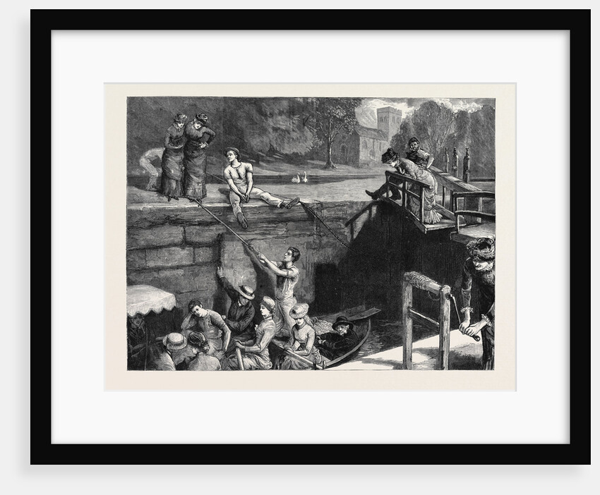 Oxford: A Picnic to Nuneham: In Iffley Lock, Winding Up the Company by Anonymous