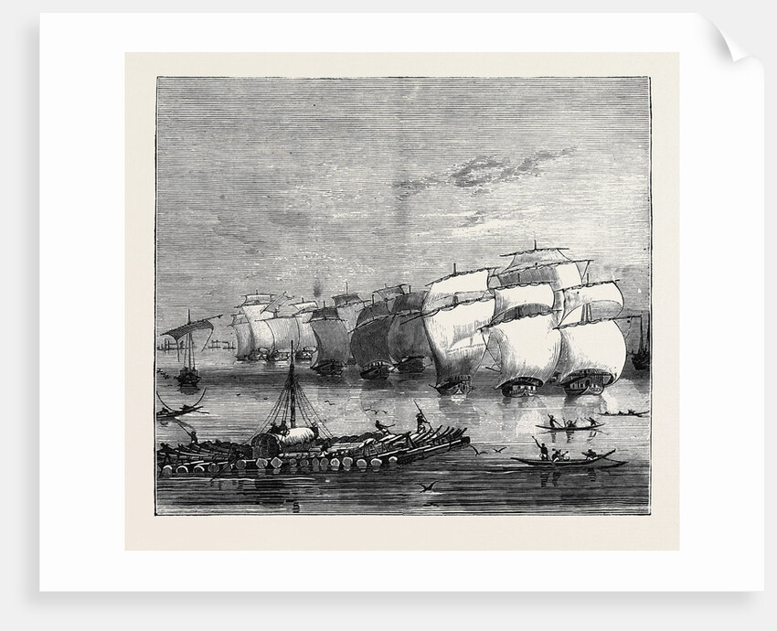 The Indo-Chinese Opium Trade: Opium Fleet Descending the Ganges on the Way to Calcutta by Anonymous