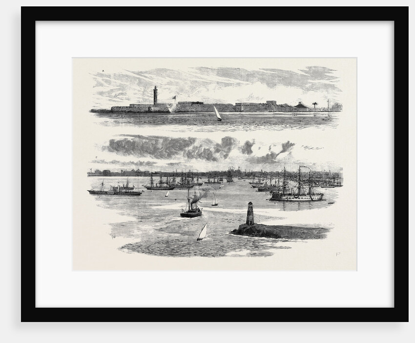 The Crisis in Egypt, (a) the Fortifications of Alexandria Harbour, (B) the Allied Squadron in Harbour at Alexandria by Anonymous