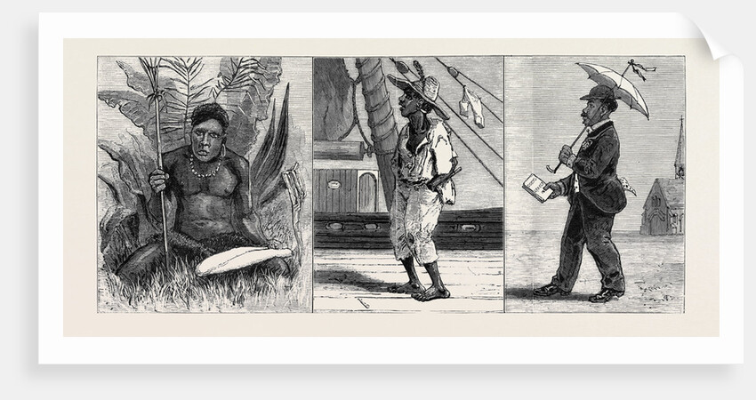 The Kanaka at Home, Just Landed (Centre), Three Years after by Anonymous