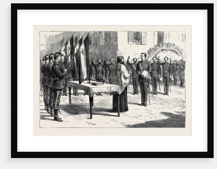 The New Kingdom of Servia: The Garrison of Belgrade Swearing Allegiance to King Milan I. by Anonymous