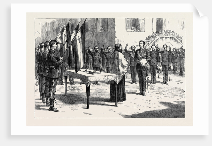 The New Kingdom of Servia: The Garrison of Belgrade Swearing Allegiance to King Milan I. by Anonymous