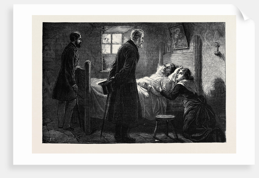 The Condition of Ireland: Mr. Forster Visiting a Victim of Captain Moonlight at Tulla, County Clare by Anonymous