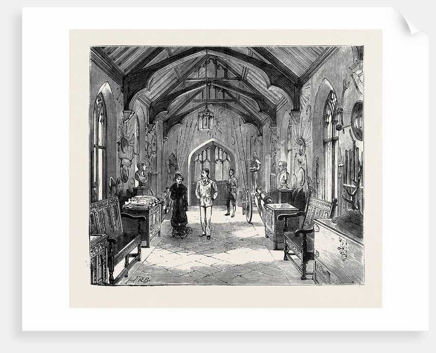 The Empress of Austria at Combermere, Cheshire: The Armoury in the Entrance Hall by Anonymous