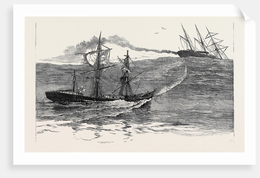 A Disaster at Sea: The S.S. Palmyra Towing the Derelict Barque Norton Towards Falmouth by Anonymous